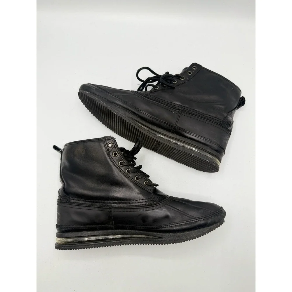 Gourmet The 21 Duck Boot Black Leather Mens Size 12 No Box